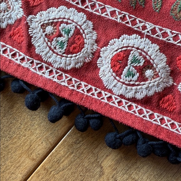 altar’d state Vermillion Suedeed  Embroidered Skirt - Picture 4 of 13